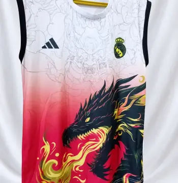 كنزة ريال مدريد جورسيه بلا أكمام تنين أحمر